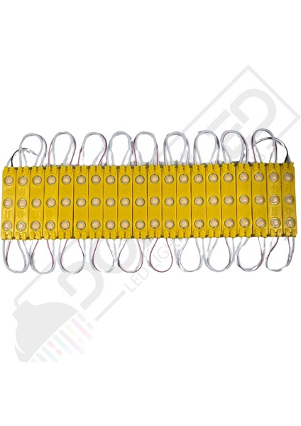 1,2 Watt 3lü Lensli Amber-Sarı LED Modül 2835 Reklamcı Modül 10 Adet