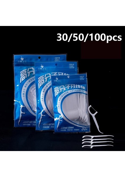 30 Adet Tarzı Adet Diş Ipi Pensesinde Seçtikleri Kürdan Diş Sopa Diş Temizleme Makromolekül Diş Flok Ağız Hijyeni Bakımı (Yurt Dışından)