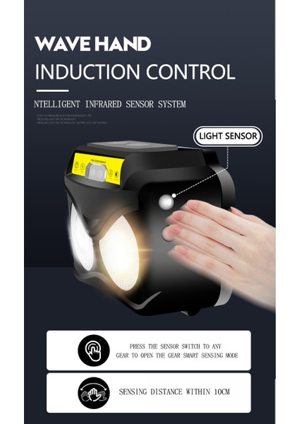 LED Ni Far Xpg+Cob Sarı Işık Güçlü USB Şarj Edilebilir Sensörlü Far (Yurt Dışından) fiyatları