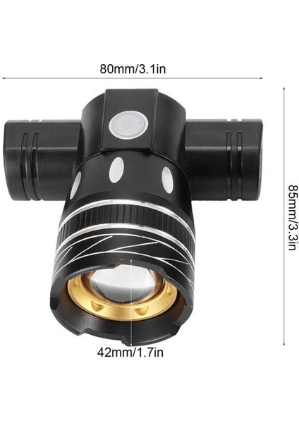 Taşınabilir USB Şarj Edilebilir Bisiklet Işığı Ipx6 Su Geçirmez LED Değişken Yakınlaştırmalı Far (Yurt Dışından) fiyatları