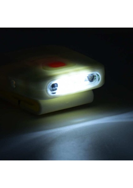 Kapak Klipsli Işık Plastik Beyaz USB Şarj Edilebilir LED Indüksiyon Gece Balık Tutma Far Şapkası (Yurt Dışından)