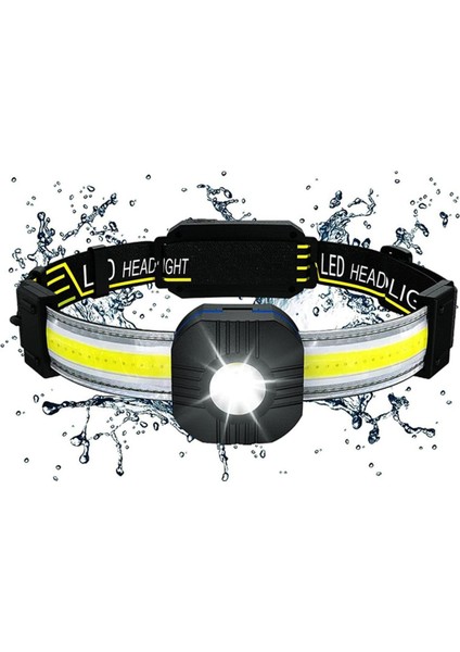 Nxfdsıoz LED Far, Süper Parlak Şarj Edilebilir 500 Lux Cob Far, 10 USB Far Modu, Hafif ve Su Geçirmez (Yurt Dışından)