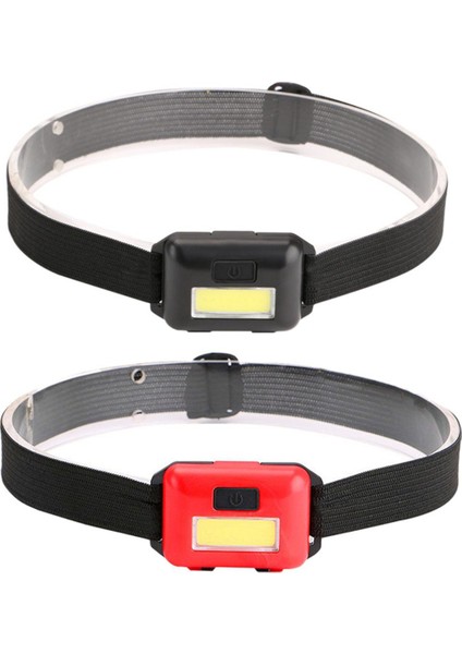 Fasdaga 2 Adet Cob LED Mini Kafa Işık Lambası Far 3 Mod Yağmur Geçirmez Kafa Torch El Feneri Kafa Açık Kamp Balıkçılık Için, Siyah Kırmızı (Yurt Dışından)