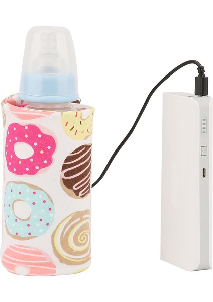 USB Biberon Isıtıcı Taşınabilir Süt Seyahat Isıtıcı Depolama Kapağı Yalıtım Termostatı Donut (Yurt Dışından)