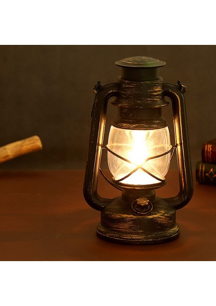 25CM Demir Antik Bronz Yağlı Fener (Kapak) Taşınabilir, Siyah+Gümüş (Yurt Dışından) fiyatları