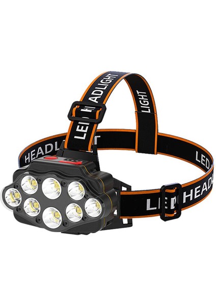 Kafaya Monte El Feneri Far Dış Mekan LED Taşınabilir 8led Güçlü Işık Far Balıkçılık Dış Mekan Çalışma Far (Yurt Dışından)