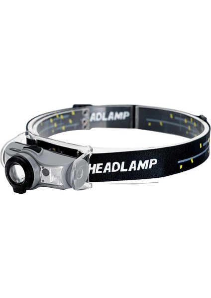 Su Geçirmez Sensör Far Yeni USB Şarj Güçlü Işık LED Koşu Sensörü Teleskopik Yakınlaştırma Çevirme Akıllı Far A (Yurt Dışından)