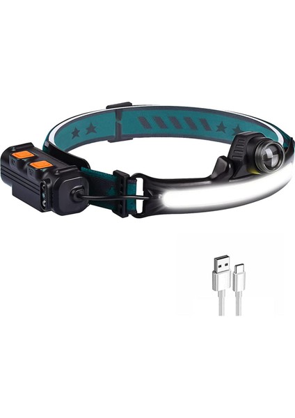 Nxfdsıoz Far El Feneri, 270 ° Geniş Huzmeli LED Far 1000 Lümen 6 Modlu ve Hareket Sensörlü Şarj Edilebilir Far (Yurt Dışından)