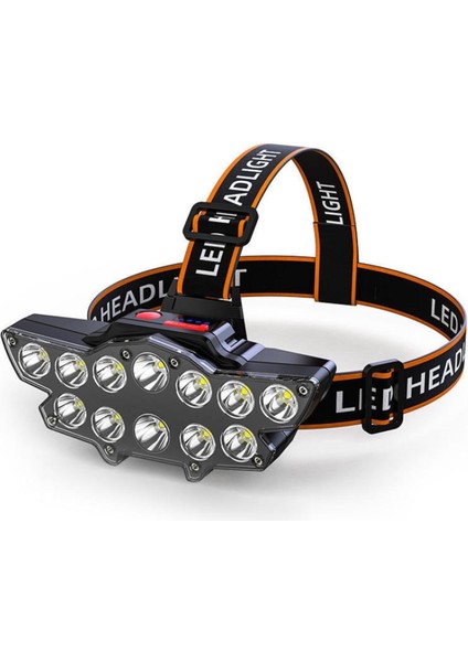 12LED Kafaya Monte Açık Far Kamp Far Balıkçılık Yürüyüş Projektör Madenci Lambası 2400 Mah Süper Aydınlatma El Feneri (Yurt Dışından)