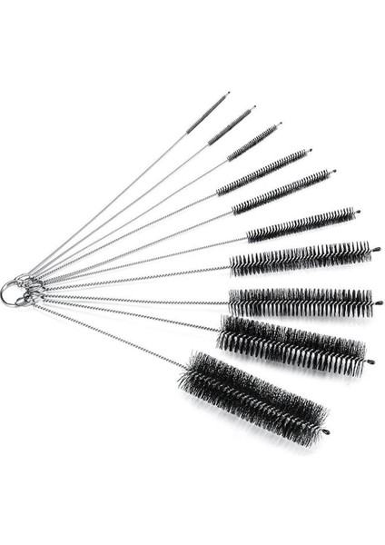 Şişe Brushbottle Temizleme Fırçaları Temizleme Fırçası Temizleyici Dar Boyunlu Şişeler Bardak Kanca ile 10 Adet Set (Yurt Dışından)