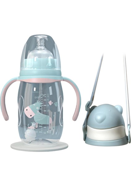240ML/300ML Bebek Damlamaya Dayanıklı Bebek Geniş Kalibreli Saman Saplı Süt Şişesi (Yurt Dışından)
