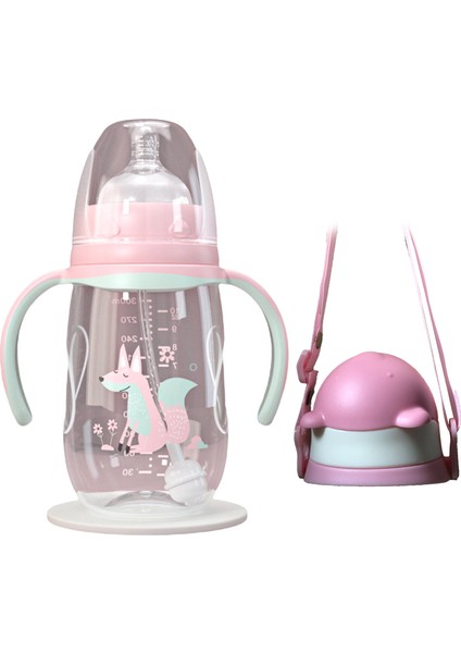 240ML/300ML Bebek Damlamaya Dayanıklı Bebek Geniş Kalibreli Saman Saplı Süt Şişesi (Yurt Dışından)