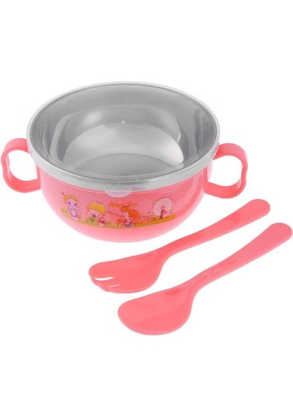 300 ml Kase Kaşık Seti Bebek Besleme Eğitimi Bebek Sofra Kase Paslanmaz Çelik Karikatür Binaural Bebek Çocuk Plaka Emmek (Yurt Dışından) fiyatları