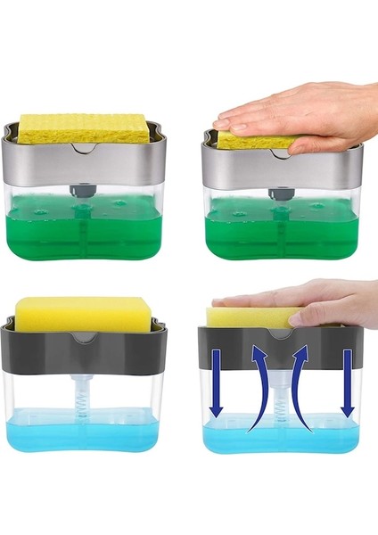 Beyaz Sabun Pompalı Dağıtıcı Sünger Tutucu Temizleme Sıvısı Dağıtıcı Konteyner Manuel Pres Sabun Organizatör Mutfak Temizleyici Aracı (Yurt Dışından) fiyatları