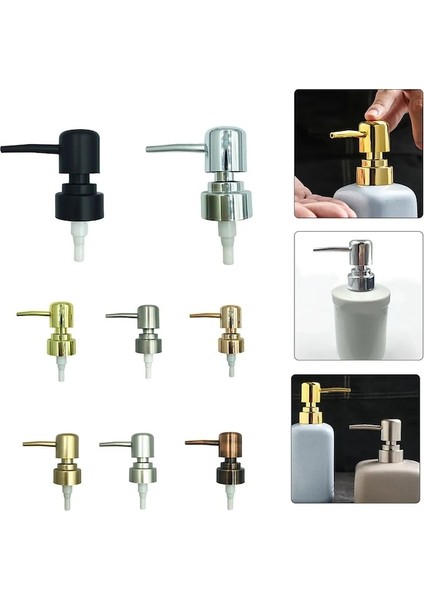 Altın Sabun Pompası Kafası Sıvı Losyon Dispenseri Kafası Banyo Sabun Şişesi Basın Memesi Banyo El Losyon Şampuan Pompası Tüpünü Değiştirin (Yurt Dışından)