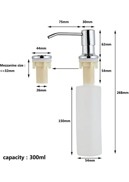 Siyah-Tuqiu Mutfak Lavabo Sabunluk Paslanmaz Çelik Sabunluk Banyo 300 ml Sabunluk Siyah/altın/krom/nikel (Yurt Dışından)