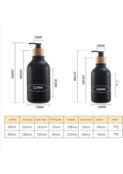 300 ml B-Sabunluk Buzlu Doldurulabilir Şampuan Pompası Şişe Sabun Losyon Kabı Sabun Pompası El Yıkama Banyo Aksesuarları (Yurt Dışından)
