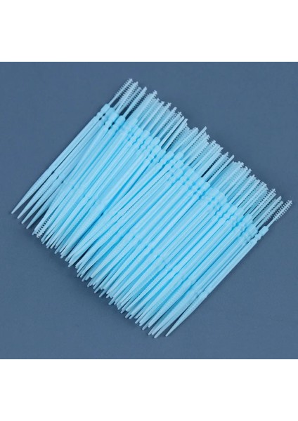 Mavi Stil Çift Başlı Ağız Bakımı Bruk Diş Arası Fırçası Diş Çubukları Ağız Temizleme Plastik Diş Ipi Kürdan (Yurt Dışından)