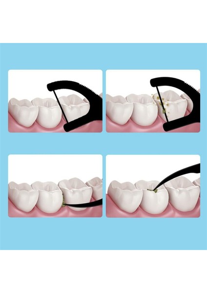 Çanta Tarzı Bambu Kömür Diş Ipi Diş Çubukları Kürdan Interdental Fırça Diş Temiz Diş Ipi Sopa Kürdan Pensesinde (Yurt Dışından)