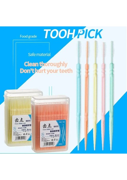 Wt Tarzı Sdattor Çift Başlı Tek Kullanımlık Diş Pensesinde Diş Arası Fırça Diş Sopa Kürdan Flok Oral Sakız Diş Cleani (Yurt Dışından) modelleri