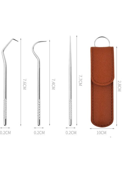 Mavi Stil 3 Adet Kürdan Seti Paslanmaz Çelik Kürdan Metal Diş Ipi Yeniden Kullanılabilir Kürdan Taşınabilir Saklama Çantası Diş Temizleme Aracı (Yurt Dışından) indirimleri