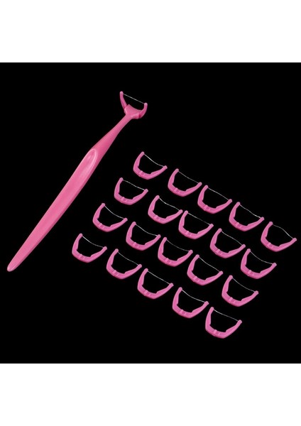 Kırmızı Stil 1 Tutucu ve Diş Kürdan Pensesinde Oral Derin Temiz Diş Konu Flok Floks Inter-Diş Fırçası Diş Sopa (Yurt Dışından)