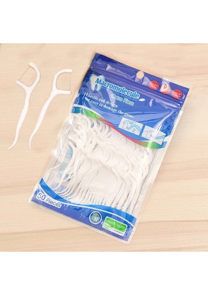 50 Stksset Tanden Bleken Mondhygiëne Diş Çubukları Diş Su Ipi Oral Tanden Çekme Kürdan Abs Ipi Met Draagbare Kılıfı (Yurt Dışından)