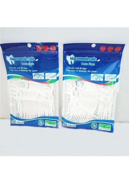 50 Stksset Tanden Bleken Mondhygiëne Diş Çubukları Diş Su Ipi Oral Tanden Çekme Kürdan Abs Ipi Met Draagbare Kılıfı (Yurt Dışından)