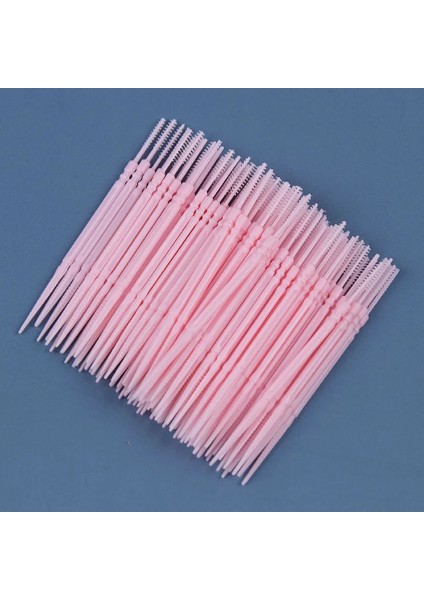 Pembe Tarzı Çift Başlı Ağız Bakımı Bruk Diş Arası Fırçası Diş Çubukları Ağız Temizleme Plastik Diş Ipi Kürdan (Yurt Dışından)