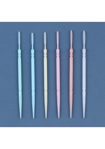 Pembe Tarzı Çift Başlı Ağız Bakımı Bruk Diş Arası Fırçası Diş Çubukları Ağız Temizleme Plastik Diş Ipi Kürdan (Yurt Dışından)