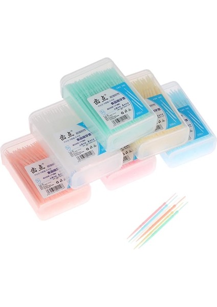 Pembe Tarzı Çift Başlı Tek Kullanımlık Diş Pensesinde Diş Arası Fırça Diş Sopa Diş Ağız Bakımı Kürdan Flok (Yurt Dışından) fiyatları