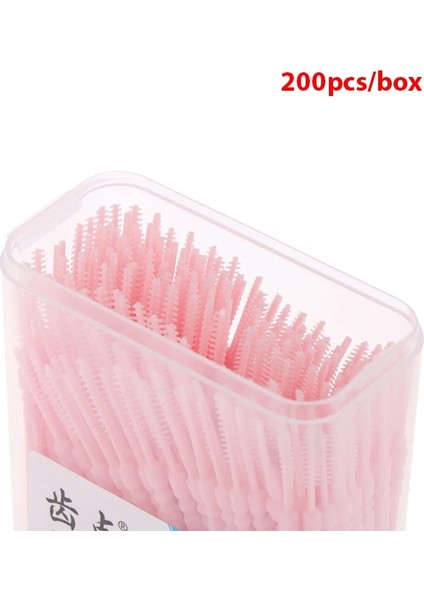 Pembe Tarzı Çift Başlı Tek Kullanımlık Diş Pensesinde Diş Arası Fırça Diş Sopa Diş Ağız Bakımı Kürdan Flok (Yurt Dışından) fırsatları