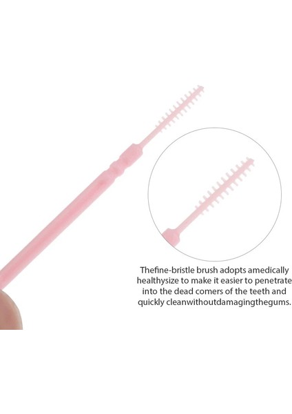 Pembe Tarzı Çift Başlı Tek Kullanımlık Diş Pensesinde Diş Arası Fırça Diş Sopa Diş Ağız Bakımı Kürdan Flok (Yurt Dışından) indirimleri