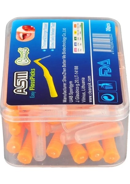 1,2-1,5 mm Stili Kutu L Şekli Itme-Çekme Diş Arası Fırça Ortodonti Kürdan Diş Beyazlatma Kürdan Diş Fırçası Ağız Hijyeni Bakımı (Yurt Dışından)