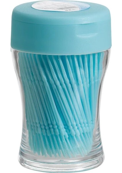 Mavi Stil Dental Floks Şişe Diş Çift Başlı Kürdan Ev Pensesinde Temizleme Plastik Kürdan Ağız Bakımıзу Бочистки (Yurt Dışından)