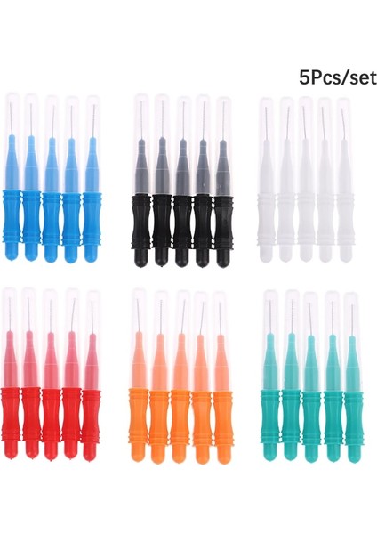 Siyah Stil 5 Adetgrup Hijyen Diş Yumuşak Ipi Çubukları Kürdan Diş Temizleme Diş Diş Ipi Kafa Plastik Diş Arası Fırça (Yurt Dışından)