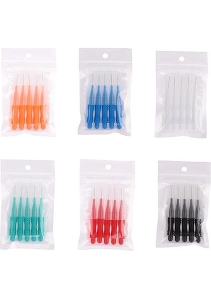 Siyah Stil 5 Adetgrup Hijyen Diş Yumuşak Ipi Çubukları Kürdan Diş Temizleme Diş Diş Ipi Kafa Plastik Diş Arası Fırça (Yurt Dışından)