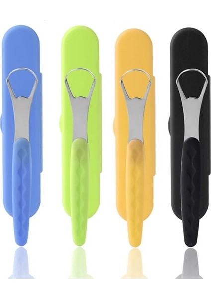 Mavi Stil Taşınabilir Dil Temizleyici Dil Kazıyıcı Yeniden Kullanılabilir Paslanmaz Çelik Ağız Ağız Fırçası Seyahat Çantası Blackbluegreen Kaymaz Sap (Yurt Dışından) fırsatları