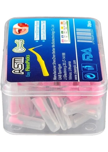 0,6 mm Stili Kutu L Şekli Itme-Çekme Diş Arası Fırça Ortodonti Kürdan Diş Beyazlatma Kürdan Diş Fırçası Ağız Hijyeni Bakımı (Yurt Dışından)