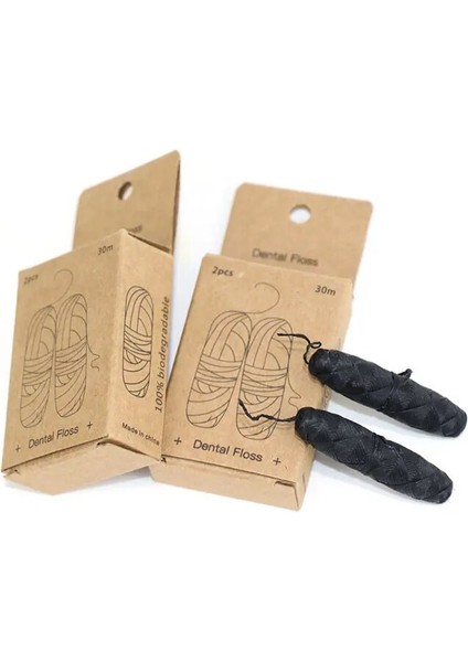 Beyaz Stil Hiçbiri % 100 Biyobozunur Bambu Kömür Diş Floss (Yurt Dışından) indirimleri
