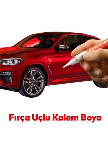 Oto Rötuş Kalemi 5 ml Araç Kaporta Tampon Çizik Giderici Fırça Yenileme Metalik Kırmızı Renk Boya