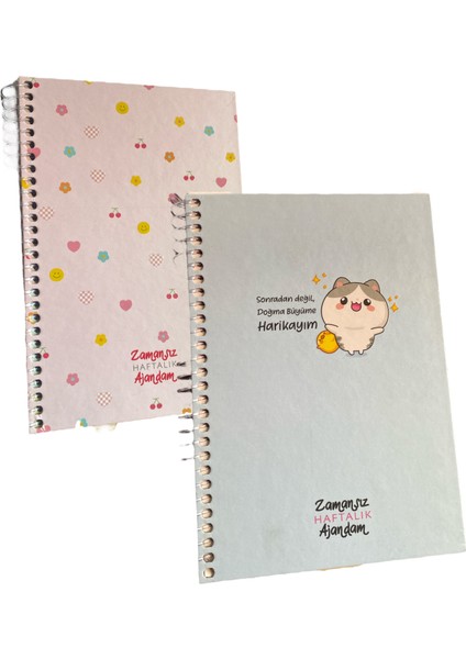17 x 24 Spiralli Sert Kapak Zamansız Haftalık Ajandam