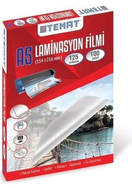 Laminasyon Film A5 100LÜ 125 Mikron