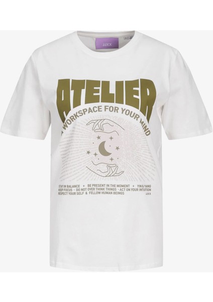 Jxletitia Kadın Beyaz T-Shirt 12252011-BLANCDEBLANC