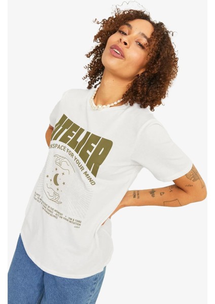 Jxletitia Kadın Beyaz T-Shirt 12252011-BLANCDEBLANC fiyatları