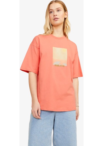 Jxpaige Kadın Turuncu T-Shirt 12252311-BURNTCORAL