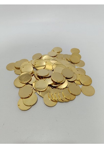 1,8X25MM Yuvarlak Tek Delik Pirinç Payet Pul Parlak 640GR