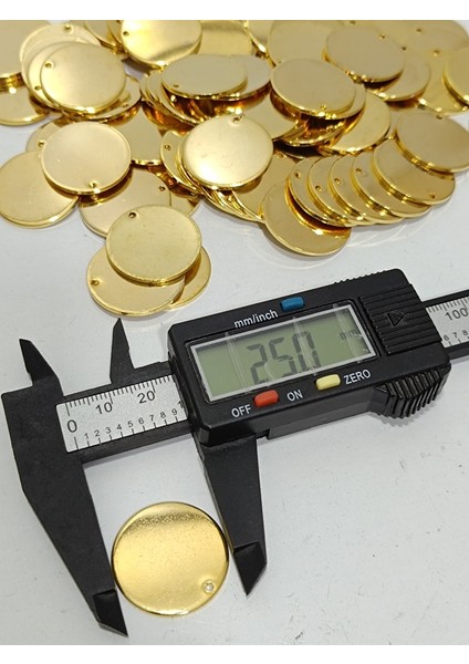 1,8X25MM Yuvarlak Tek Delik Pirinç Payet Pul Parlak 640GR