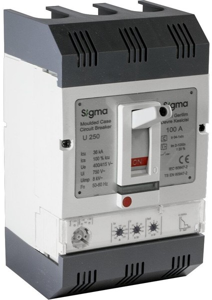 3K250160 3X160A 36KA Termik Manyetik Şalter 112-160A Ayarlı
