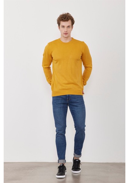 Mentality 3175 Bisiklete Yaka Hardal Triko modelleri